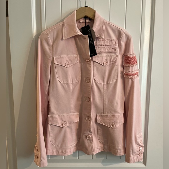 Marc Aurel ‘Who Run The World? Girls.’ pink lightweight blazer jacket - Picture 7 of 16